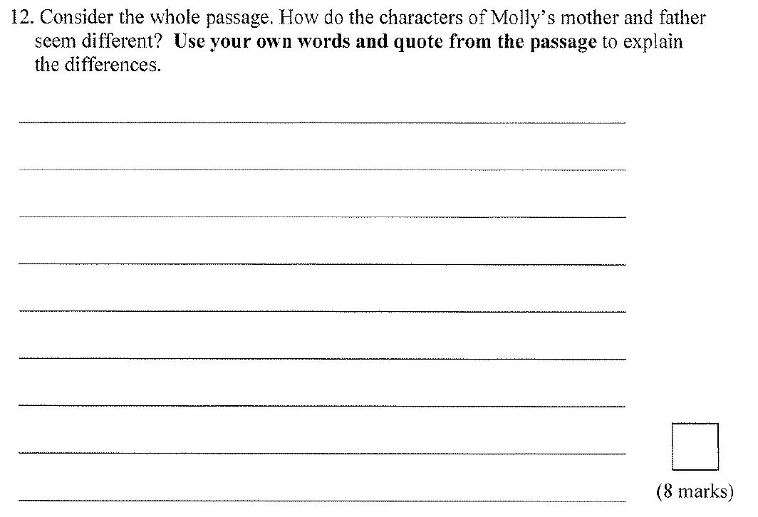 Question 12 - City of London School for Girls – 11+ English Entrance Examination – 2010