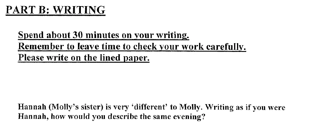 Writing task 01 - City of London School for Girls – 11+ English Entrance Examination – 2010