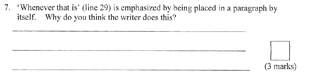 Question 07 - City of London School for Girls – 11+ English Entrance Examination – 2010