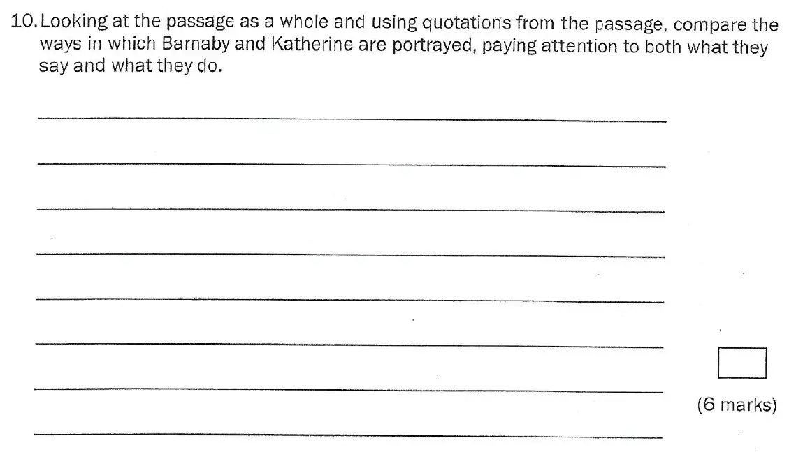 Question 10 - Group 1 – 11+ English Paper – 2011
