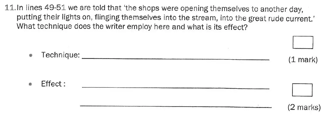 Question 11 - Group 1 – 11+ English Paper – 2011