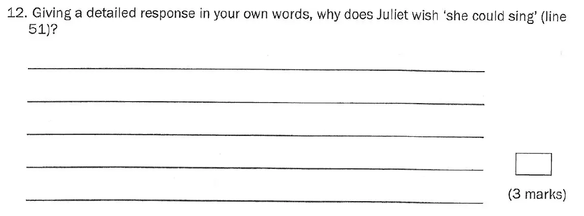 Question 12 - Group 1 – 11+ English Paper – 2011