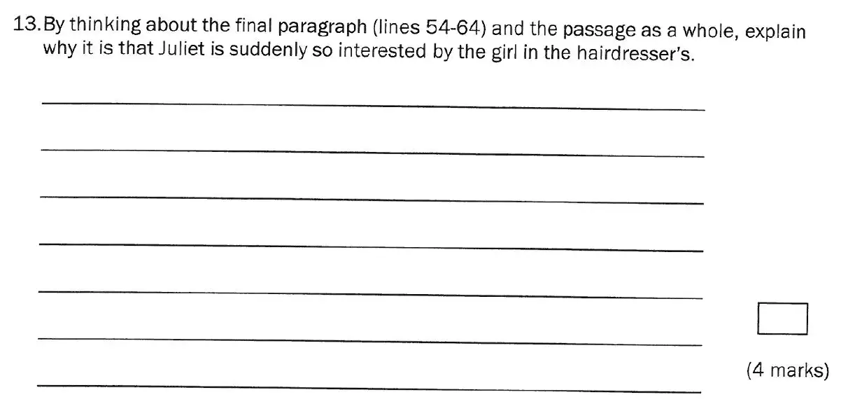 Question 13 - Group 1 – 11+ English Paper – 2011