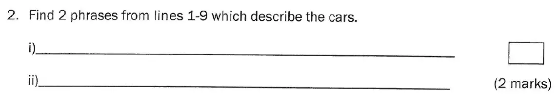 Question 2 - Group 1 – 11+ English Paper – 2011