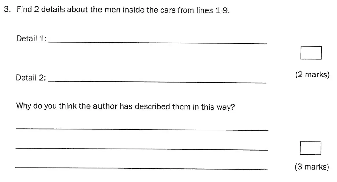 Question 3 - Group 1 – 11+ English Paper – 2011