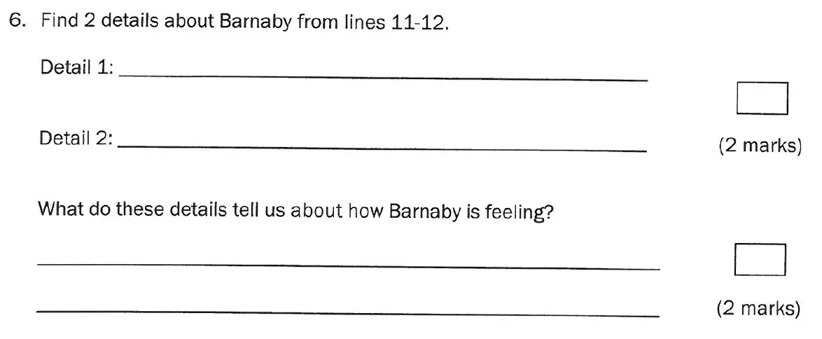 Question 6 - Group 1 – 11+ English Paper – 2011