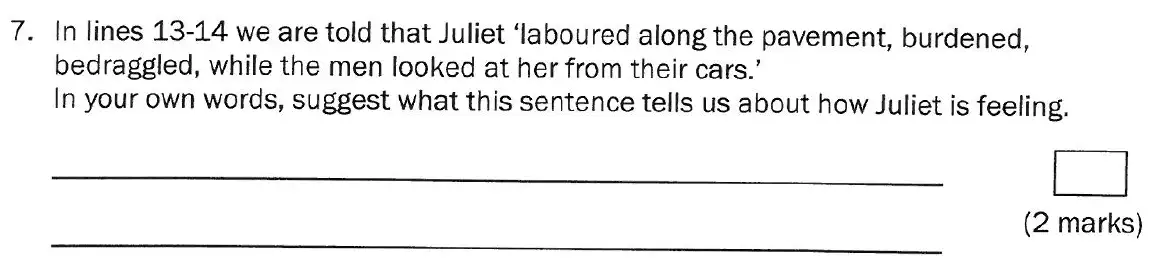 Question 7 - Group 1 – 11+ English Paper – 2011
