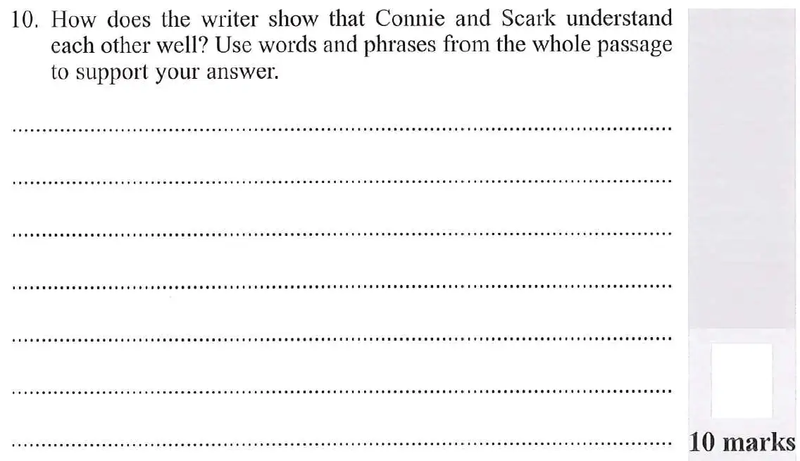 Question 10 - 11 Plus English Paper Group 1 - 2012