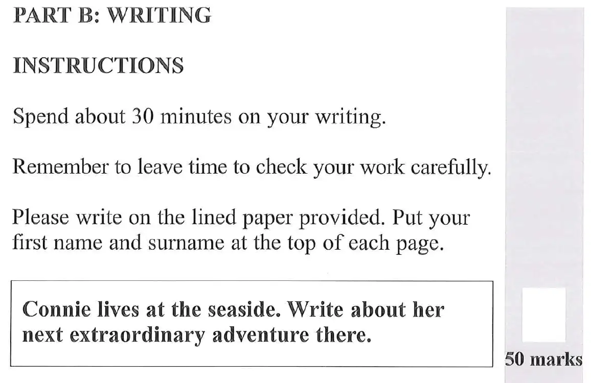 Writing task 01 - 11 Plus English Paper Group 1 - 2012
