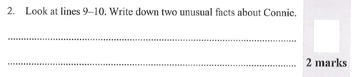 Question 02 - 11 Plus English Paper Group 1 - 2012