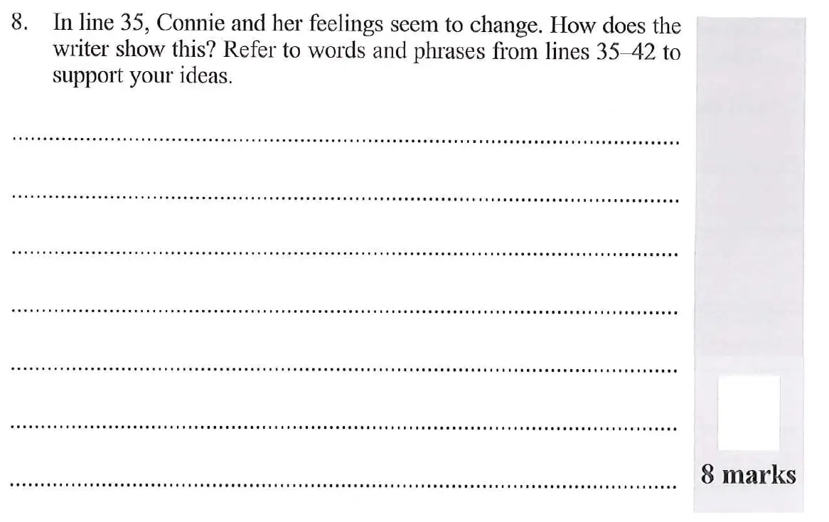 Question 08 - 11 Plus English Paper Group 1 - 2012