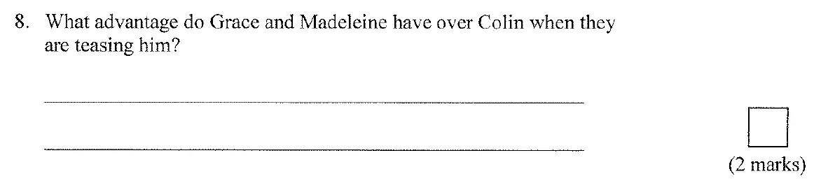 Question 08 - City of London School for Girls – 11+ English Entrance Examination – 2008