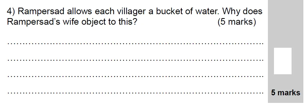 Question 04 - 11 Plus English Paper Group 2 - 2009