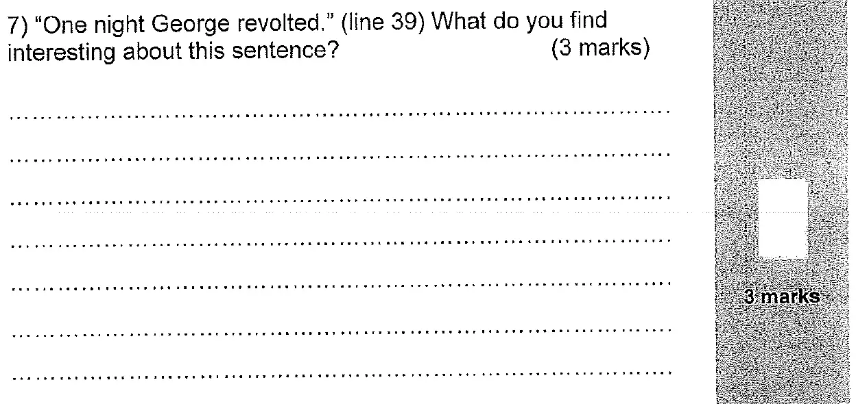 Question 07 - 11 Plus English Paper Group 2 - 2011