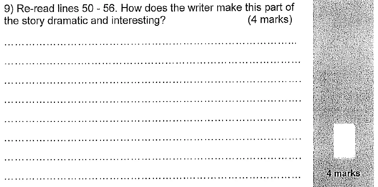 Question 09 - 11 Plus English Paper Group 2 - 2011