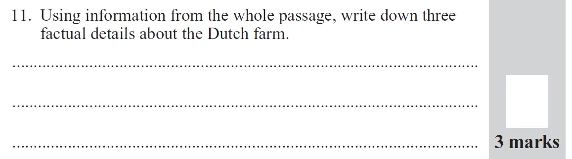 Question 11 - 11 Plus English Paper Group 2 - 2012