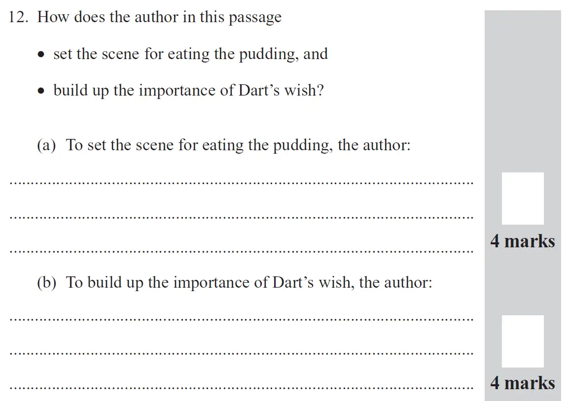 Question 12 - 11 Plus English Paper Group 2 - 2012