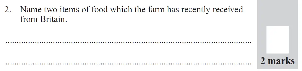 Question 02 - 11 Plus English Paper Group 2 - 2012