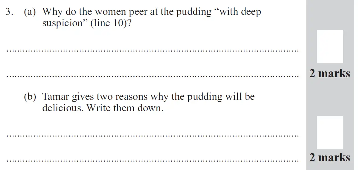 Question 03 - 11 Plus English Paper Group 2 - 2012