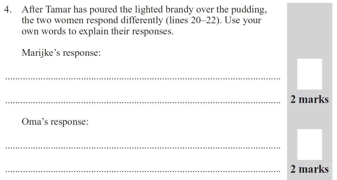 Question 04 - 11 Plus English Paper Group 2 - 2012
