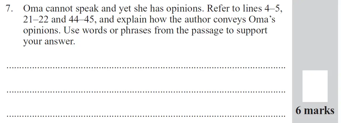 Question 07 - 11 Plus English Paper Group 2 - 2012