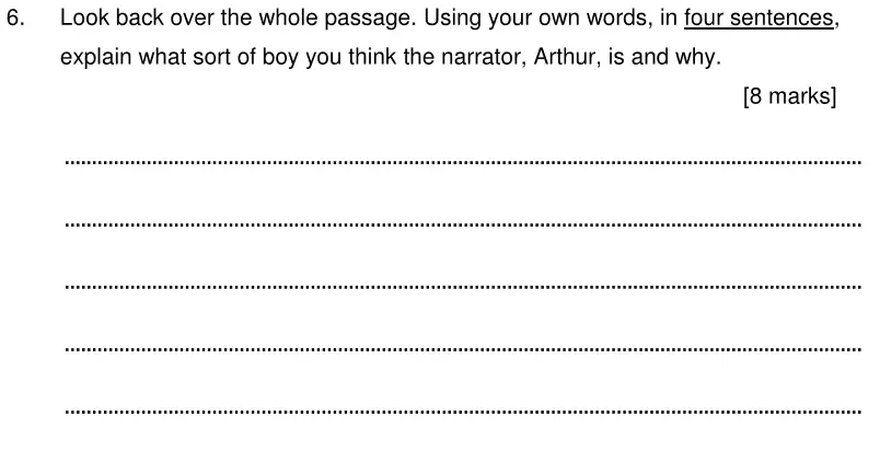Question 10 - Alleyn’s School – 11 Plus English Sample Examination Paper 2 – 2024