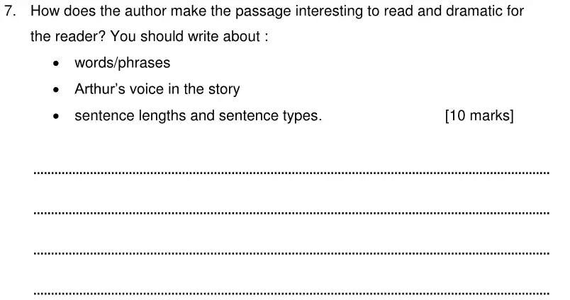 Question 11 - Alleyn’s School – 11 Plus English Sample Examination Paper 2 – 2024