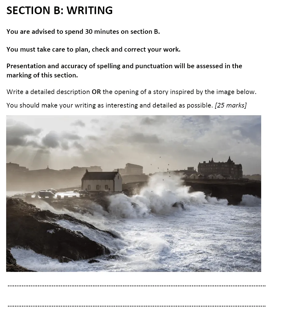 Writing task 01 - Alleyn’s School – 11+ English Sample Examination Paper 2 – 2024