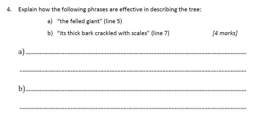 Question 04 - Alleyn’s School – 11+ English Sample Examination Paper 2 – 2024