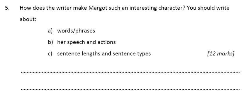 Question 05 - Alleyn’s School – 11+ English Sample Examination Paper 2 – 2024