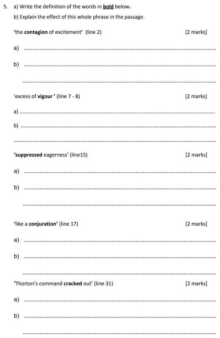 Question 05 - Alleyn's School 11 Plus English Sample Examination Paper 1