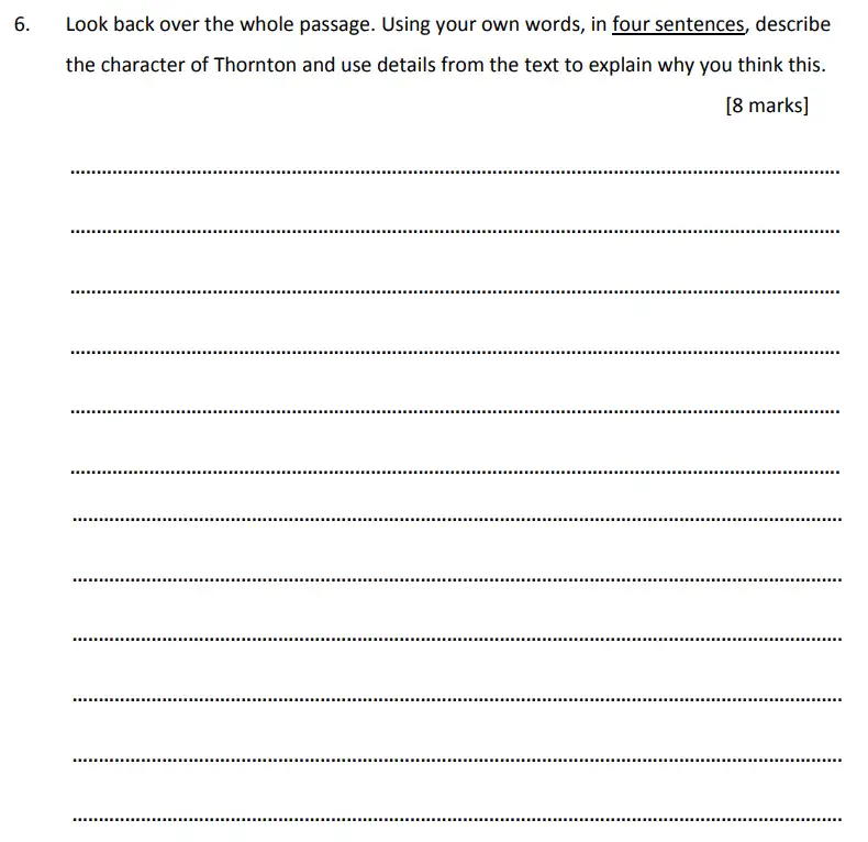Question 06 - Alleyn's School 11 Plus English Sample Examination Paper 1
