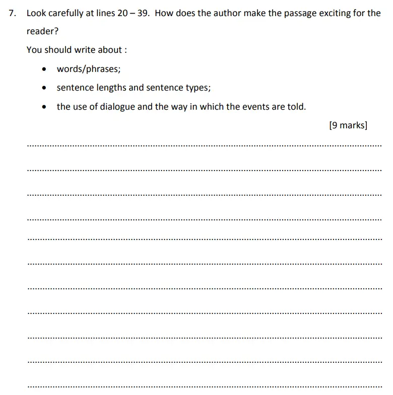 Question 07 - Alleyn's School 11 Plus English Sample Examination Paper 1