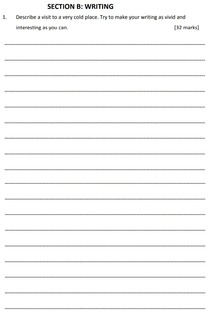 Writing task 01 - Alleyn's School 11 Plus English Sample Examination Paper 1