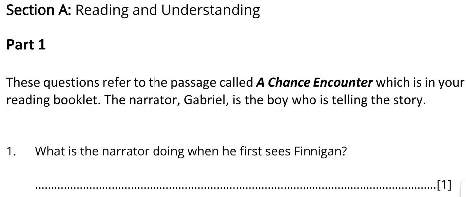 Question 01 - Bancroft's School - 11+ English Sample paper 1 - 2020