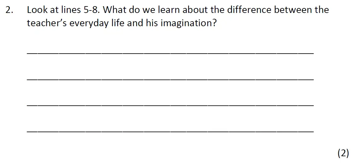 Question 02 - Bancroft’s School – 11+ English Sample Paper 2 – 2020