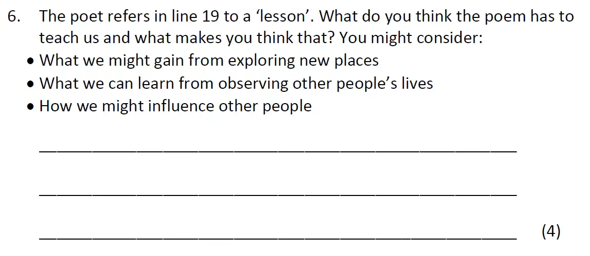 Question 06 - Bancroft’s School – 11+ English Sample Paper 2 – 2020