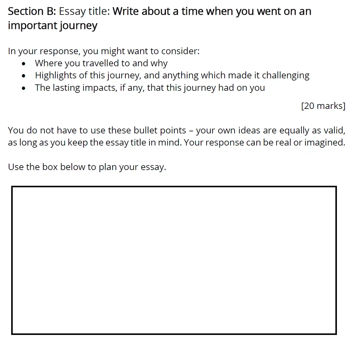 Writing task 01 (Writings) - Bancroft’s School – 11+ English Sample Paper 2 – 2020