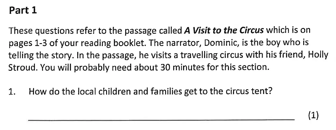 Question 01 - Bancroft's School - 11+ English Sample Paper - 2016