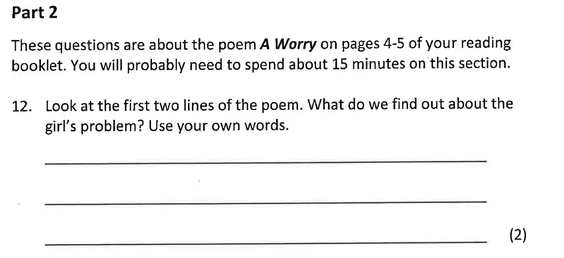 Question 12 - Bancroft's School - 11+ English Sample Paper - 2016