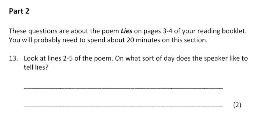 Question 13 - Bancroft’s School - 11+ Entrance Examination English Paper 2017