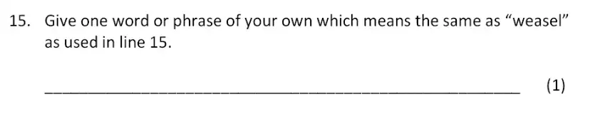 Question 15 - Bancroft’s School - 11+ Entrance Examination English Paper 2017