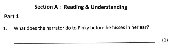 Question 01 - Bancroft’s School – 11+ Entrance Examination English Paper 2018