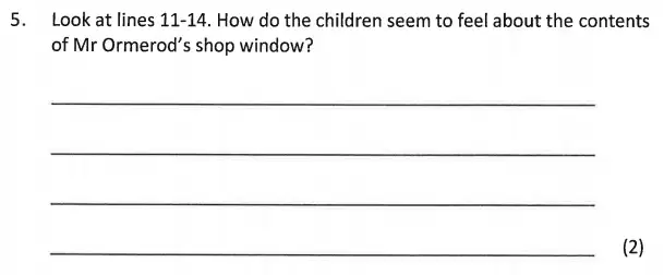Question 05 - Bancroft’s School – 11+ Entrance Examination English Paper 2018