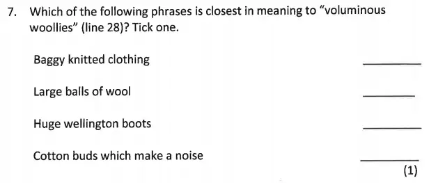 Question 07 - Bancroft’s School – 11+ Entrance Examination English Paper 2018