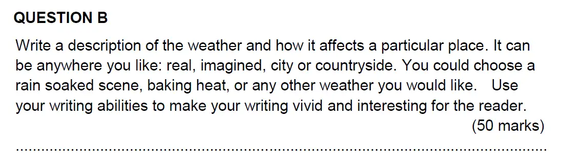 Writing task 01 - Benenden Lower School – 11+ English Entrance Exam – 2016