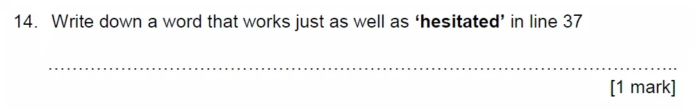 Question 14 - Bradford School – 11+ English Specimen Paper – 2026
