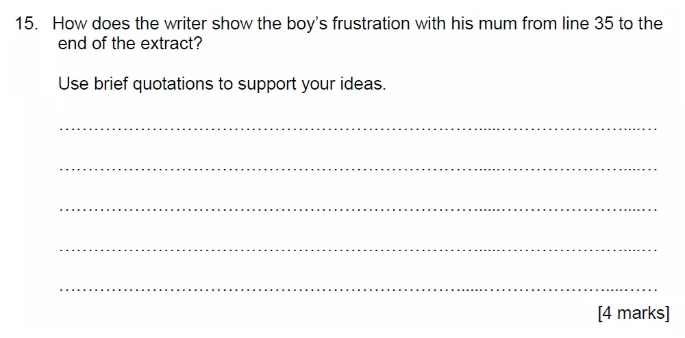 Question 15 - Bradford School – 11+ English Specimen Paper – 2026