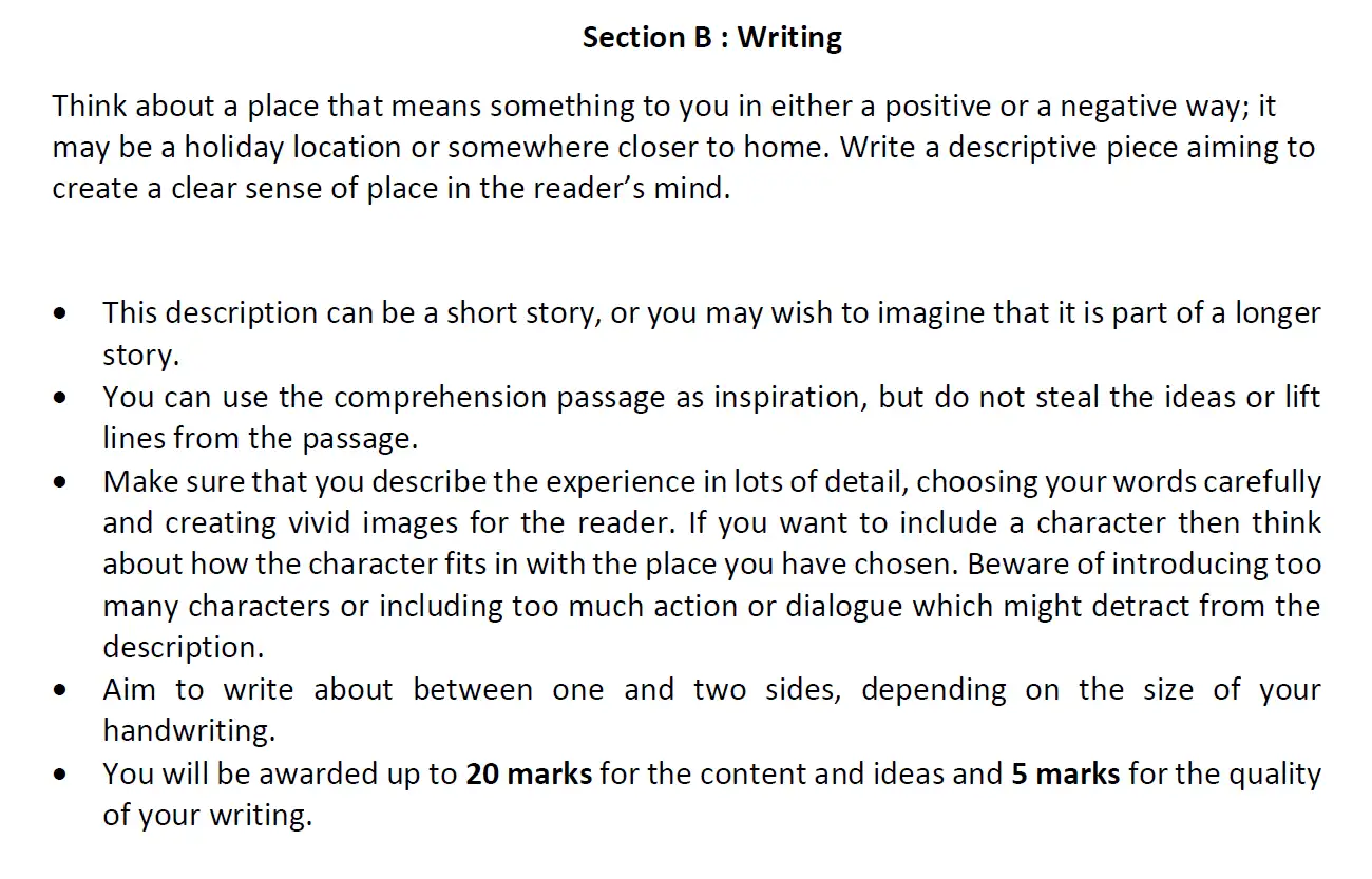 Writing task 01 - Caterham School – 11+ English Sample Paper – 2026