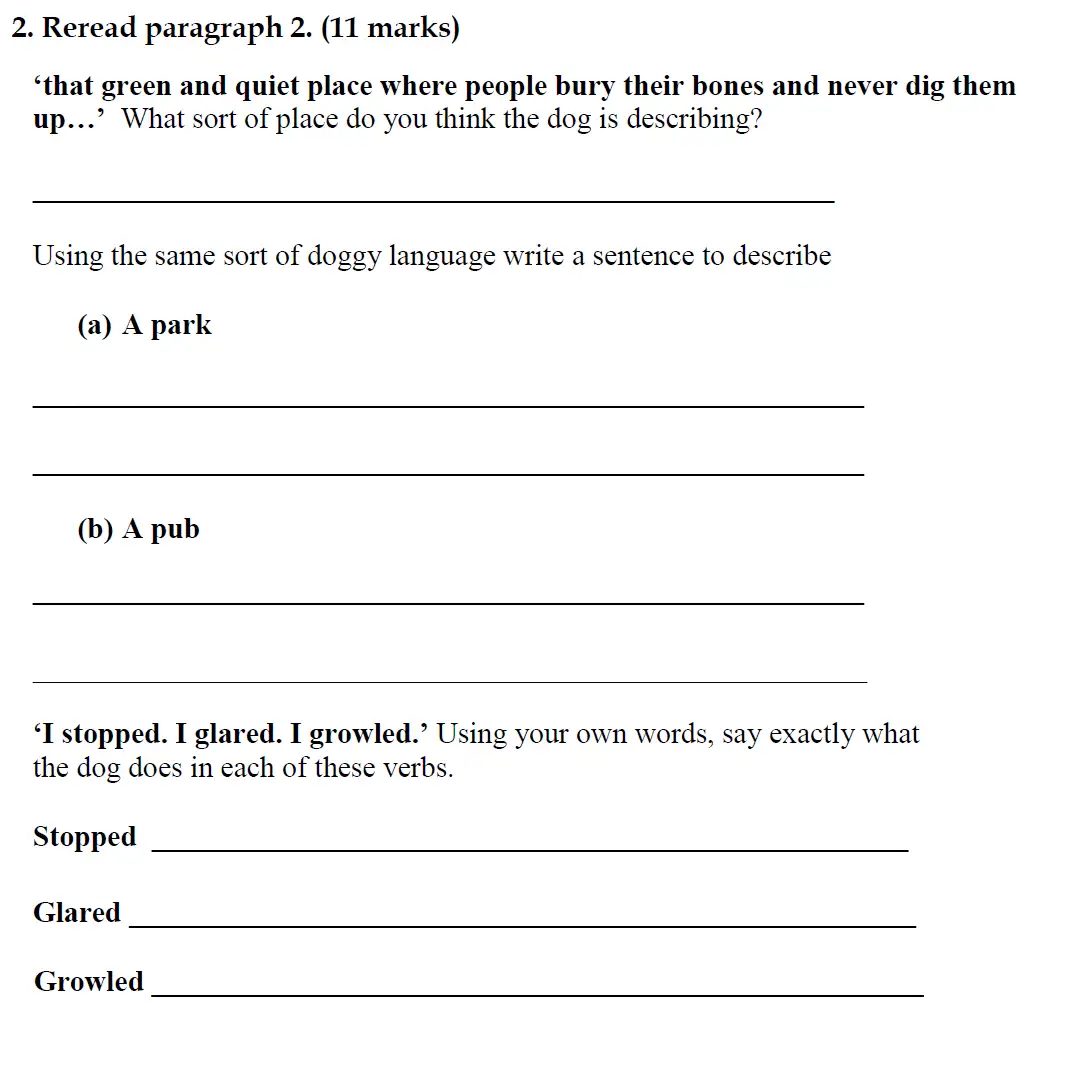 Question 02 - Christ’s Hospital – 11+ English Entrance Tests – 2016